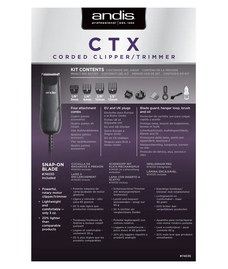Andis CTX TC-2 Corded Clipper/Trimmer
