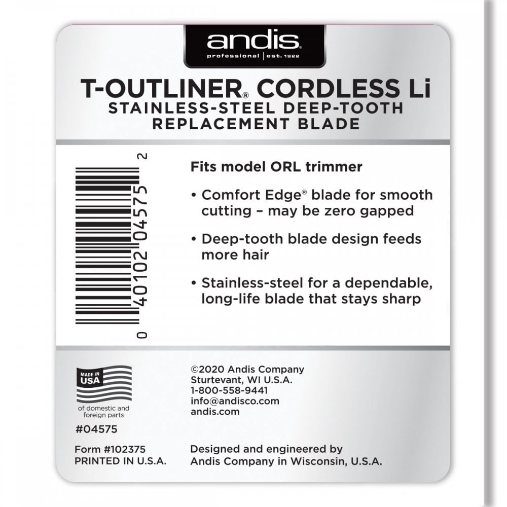 Andis Deep Tooth Cordless T-Outliner Blade