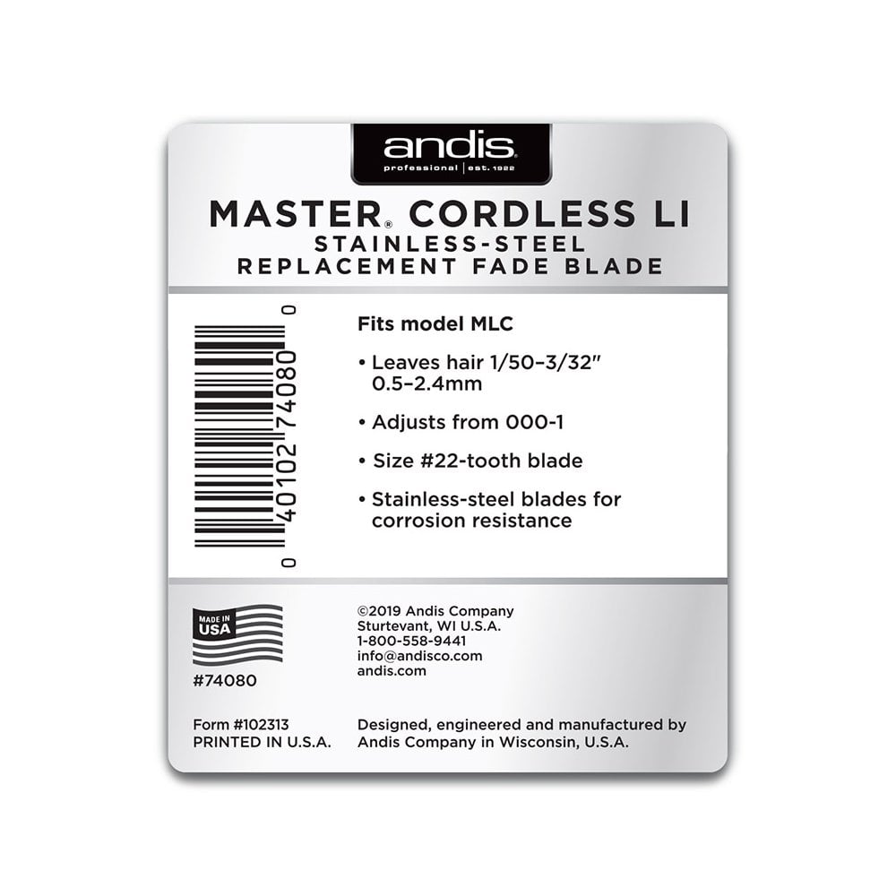 Andis Master Cordless Stainless Steel Replacement Blade, Size 000-1