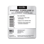 Andis Master® Cordless Li Stainless Steel Replacement Fade Blade, Size 00000-000
