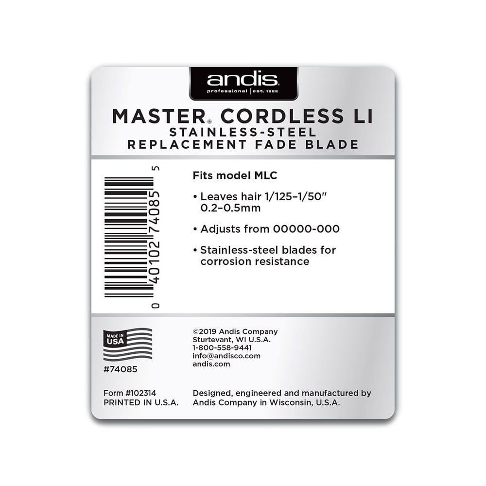 Andis Master® Cordless Li Stainless Steel Replacement Fade Blade, Size 00000-000