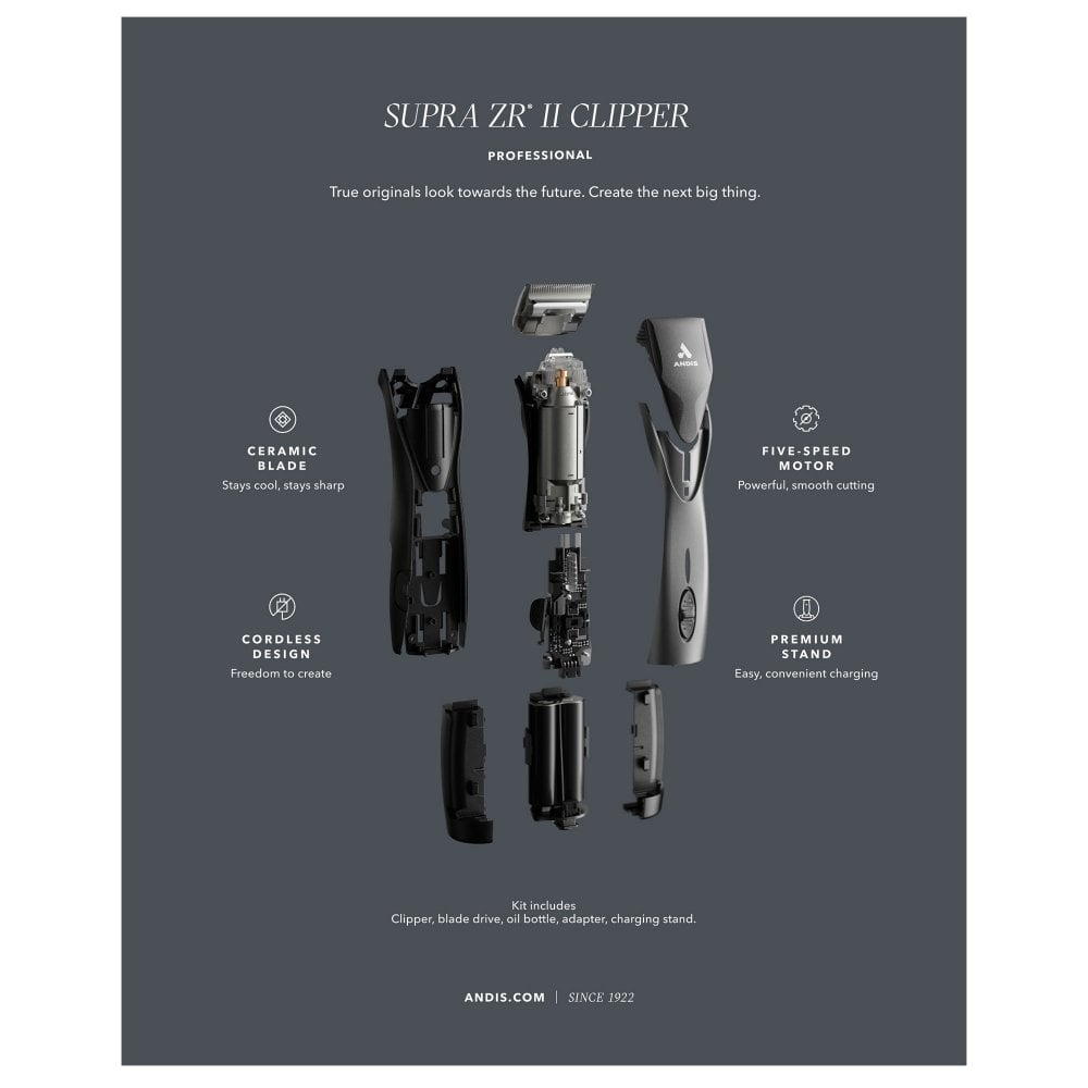 Andis Supra ZR® II Cordless Detachable Blade Clipper